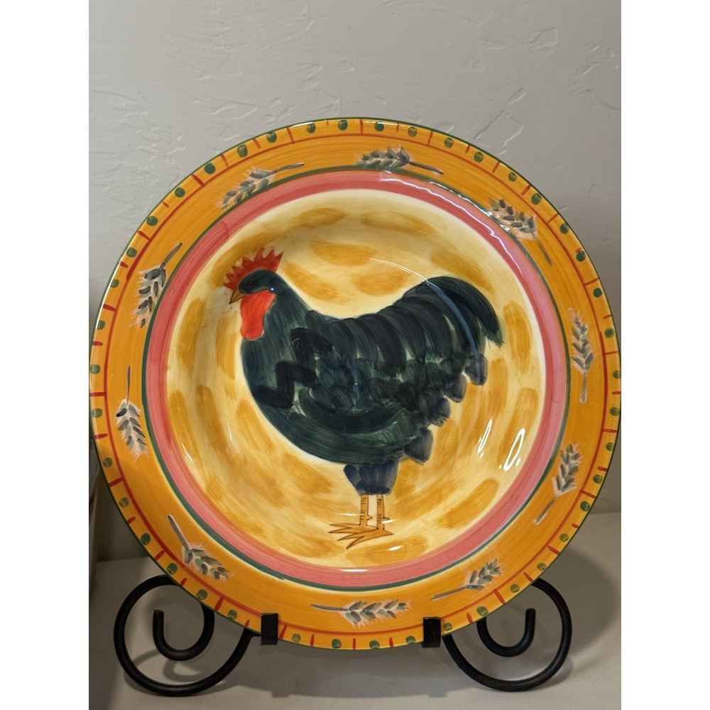 Department 56 Rooster Platter 12" Hand Painted Ceramic Serving Charger‎ Plate